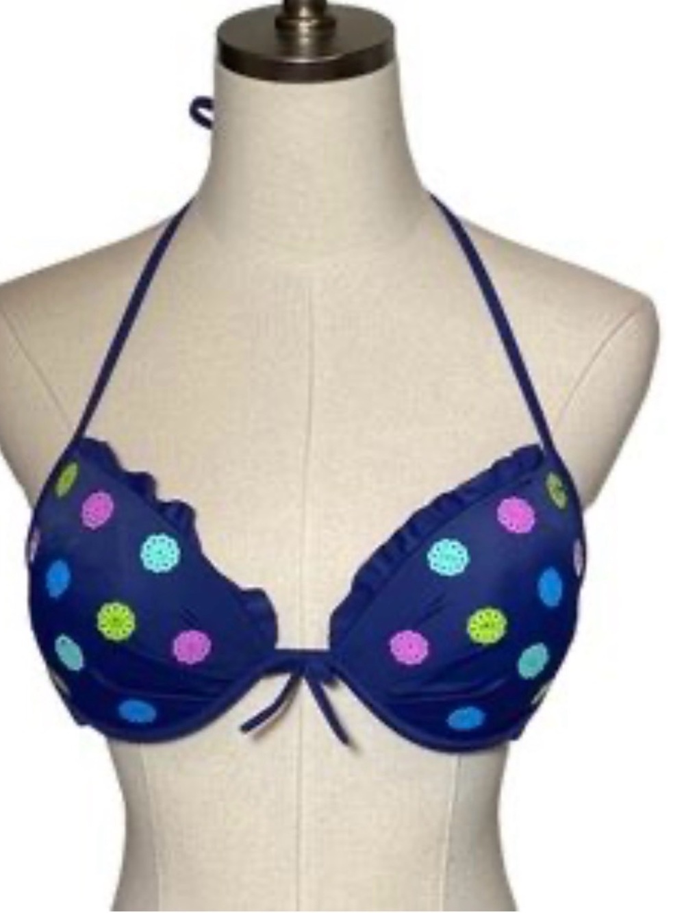 Victoria’s Secret Swim Navy Polka Dot Bikini Top - Multicolor Dots